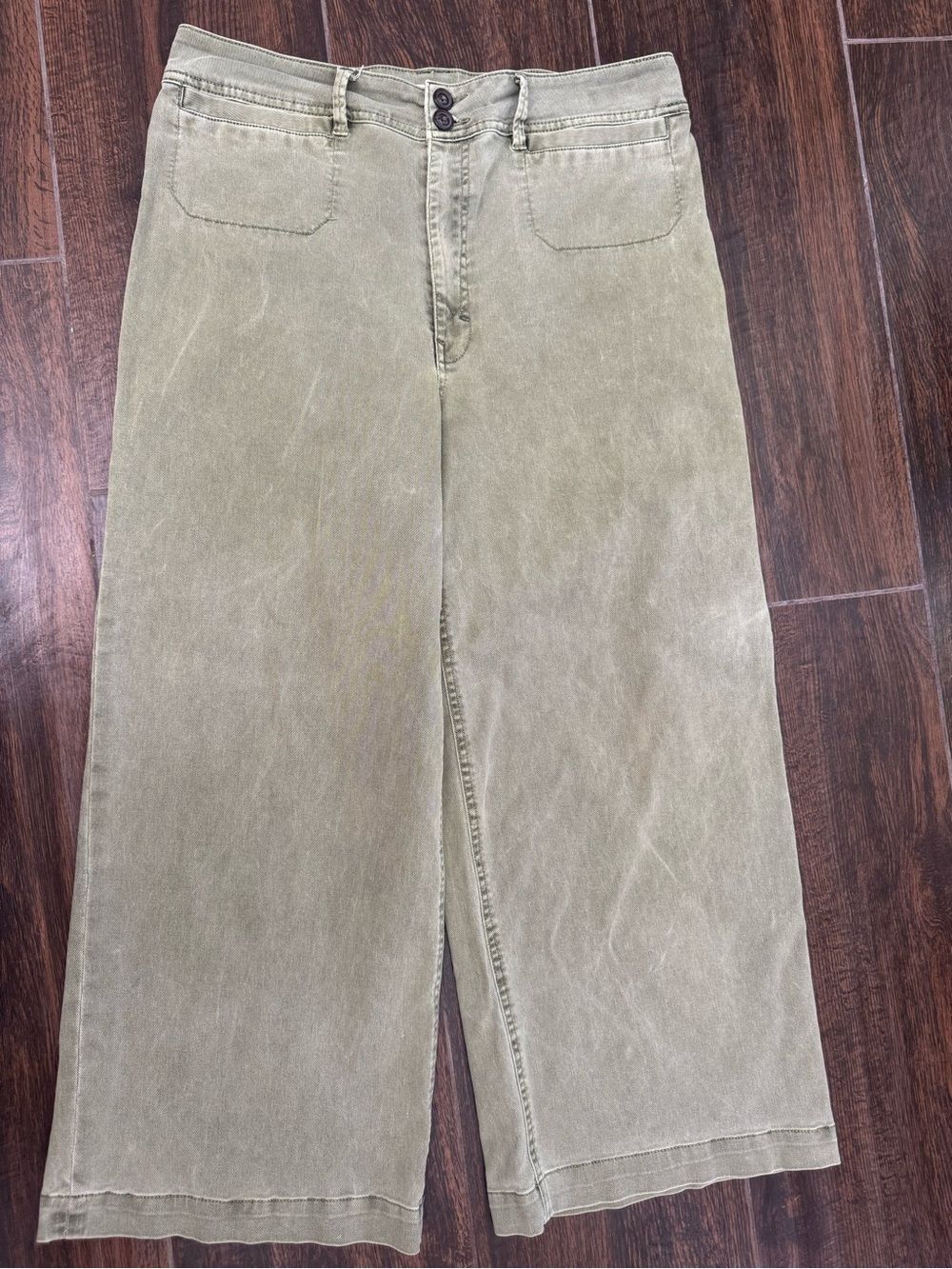 Unpublished Olive Green High Waisted Wide Leg Trouser Pants Size 31